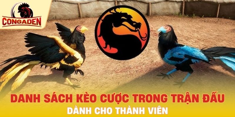 Danh sách kèo cược trong trận đấu cho thành viên